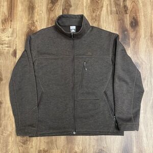 Vintage Nike ACG Jacket Mens L Therma Fit Wool Blend Full Zip Waffle Knit Brown